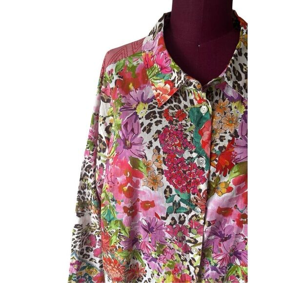 NWOT Johnny Was WILD GARDEN RELAXED OVERSHIRT size XL Floral Multicolor - Picture 9 of 12